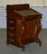 Brown Hardwood Davenport Desk with Carved Legs & Pigeon Drawers 2