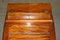 Brown Hardwood Davenport Desk with Carved Legs & Pigeon Drawers 10