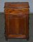 Brown Hardwood Davenport Desk with Carved Legs & Pigeon Drawers 11