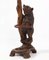 Antique Fruitwood Black Forest Standing Bear Hall Tree and Umbrella Stand, 1890s 19