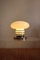 Large Vintage Mushroom Opal Glass Table Lamp with Chrome Details, 1960s, Image 4