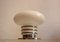 Large Vintage Mushroom Opal Glass Table Lamp with Chrome Details, 1960s, Image 1