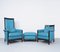 Blue Leather Galaxy Armchairs by Umberto Asnago for Giorgetti, 1990s, Set of 3 1