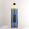 Base per lampada in vetro blu con struttura in ottone satinato, Italia, anni '70, Immagine 5
