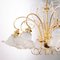 Vintage Italian Polished Gold Plated Brass Murano Glass and Swarovski Crystal Chandelier, 1960s, Image 7