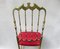 Brass and Red Velvet Chiavari Chair, Italy, 1960s 6