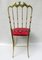 Brass and Red Velvet Chiavari Chair, Italy, 1960s 4