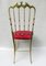 Brass and Red Velvet Chiavari Chair, Italy, 1960s, Image 4