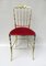 Brass and Red Velvet Chiavari Chair, Italy, 1960s 2