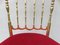 Brass and Red Velvet Chiavari Chair, Italy, 1960s 8