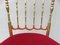 Chaise Chiavari en Laiton et Velours Rouge, Italie, 1960s 8