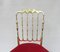 Brass and Red Velvet Chiavari Chair, Italy, 1960s, Image 5