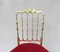 Silla Chiavari de latón y terciopelo rojo, años 60, Imagen 5