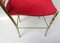 Chaise Chiavari en Laiton et Velours Rouge, Italie, 1960s 19