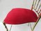 Sedia Chiavari in ottone e velluto rosso, Italia, anni '60, Immagine 13