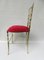 Brass and Red Velvet Chiavari Chair, Italy, 1960s 3