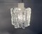 Mid-Century Deckenlampe aus Eisglas von Kalmar 16
