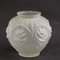 Vintage French Art Deco Etched Glass Geometric Rose Motif Vase, 1930s 1