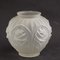 Vintage French Art Deco Etched Glass Geometric Rose Motif Vase, 1930s, Image 1