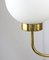 Mid-Century Brass and Opaline Glass Chandelier, Image 5