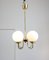 Mid-Century Brass and Opaline Glass Chandelier, Image 9
