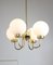 Mid-Century Brass and Opaline Glass Chandelier, Image 10