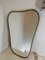 Mid-Century Shaped Mirror with Brass Frame, Italy, 1950s 1