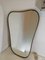 Mid-Century Shaped Mirror with Brass Frame, Italy, 1950s, Image 1