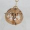 French Pendant Light in Diminutive Brass and Etched Glass, France, 1930s, Image 4