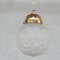 French Pendant Light in Diminutive Brass and Etched Glass, France, 1930s 2