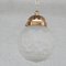French Pendant Light in Diminutive Brass and Etched Glass, France, 1930s, Image 2