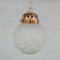 French Pendant Light in Diminutive Brass and Etched Glass, France, 1930s, Image 5