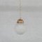 French Pendant Light in Diminutive Brass and Etched Glass, France, 1930s, Image 6