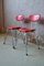 Chaises en Plastique Rouge, France, 1950s, Set de 2 4