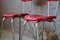 Französische Rote Kunststoff Stühle, 1950er, 2er Set 5
