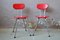 Chaises en Plastique Rouge, France, 1950s, Set de 2 1