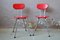 Französische Rote Kunststoff Stühle, 1950er, 2er Set 1