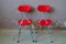 Chaises en Plastique Rouge, France, 1950s, Set de 2 3