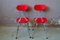 French Red Plastic Chairs, 1950s, Set of 2 3