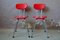 Französische Rote Kunststoff Stühle, 1950er, 2er Set 2