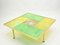 Italian Murano Brass Stained Glass Coffee Table, 1960s 9