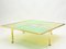Italian Murano Brass Stained Glass Coffee Table, 1960s 5