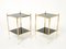French Brass Black Glass Two-Tier End Tables by Maison Jansen, 1960s, Set of 2, Image 6