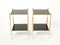 French Brass Black Glass Two-Tier End Tables by Maison Jansen, 1960s, Set of 2 9