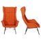 Mid-Century Orange Lounge Chairs, Former Czechoslovakia, 1960s, Set of 2 1