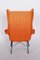 Mid-Century Orange Lounge Chairs, Former Czechoslovakia, 1960s, Set of 2 7