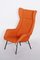 Mid-Century Orange Lounge Chairs, Former Czechoslovakia, 1960s, Set of 2 4