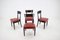Red Leather Dining Chairs for UP, Czechoslovakia, Set of 4, 1950s 3