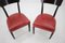 Red Leather Dining Chairs for UP, Czechoslovakia, Set of 4, 1950s 9