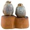 Two Birds Sculpture in Glazed Stoneware by Janne Fagerfäldt, Sweden 1